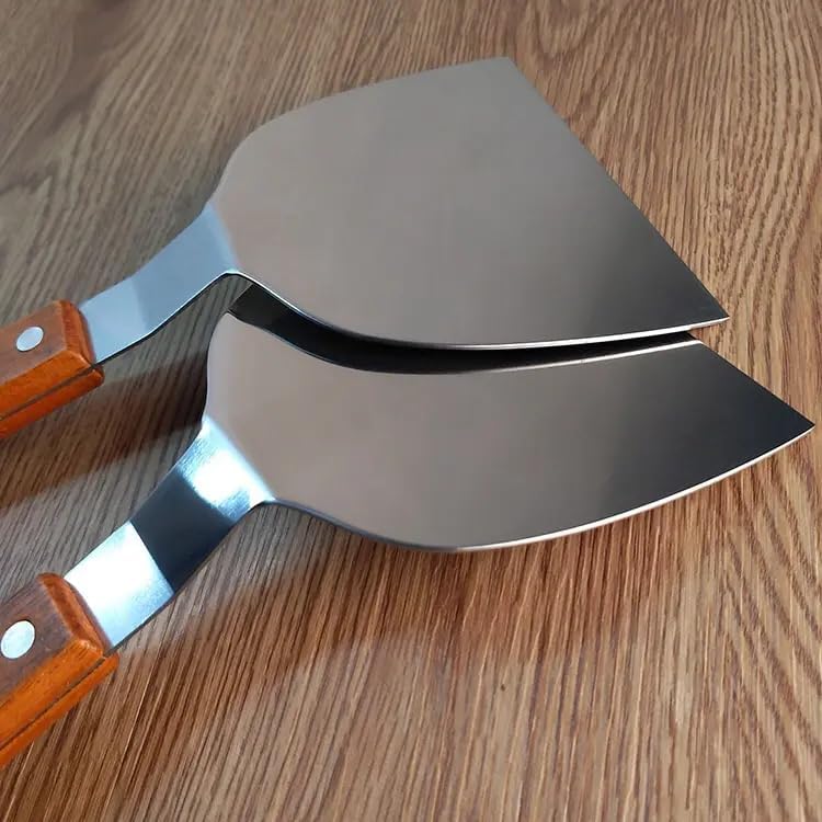 LDG WARE Stainless Steel Cleaning Spatula,Grill Griddle Scraper Tool,Multipurpose Kitchen Cleaning Spatula, Wooden Handle,Flat Top Grill Scraper for Cast Iron BBQ Outdoor Cooking - Image 3