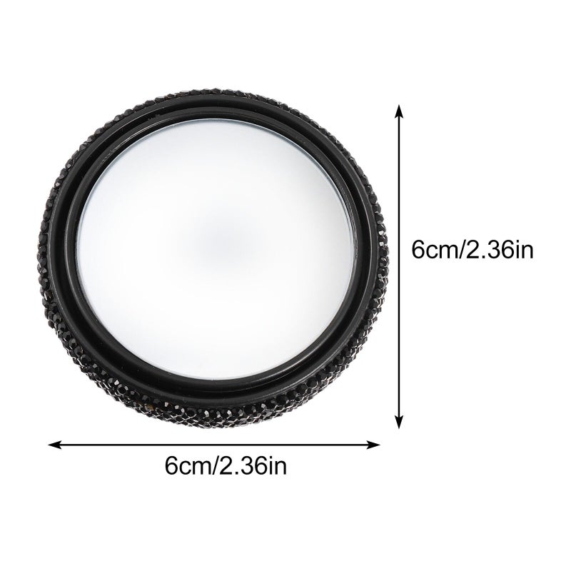 Black Plastic Car Blind Spot Mirror 360 Degree Adjustable Rotatable Wide Angle - Image 3
