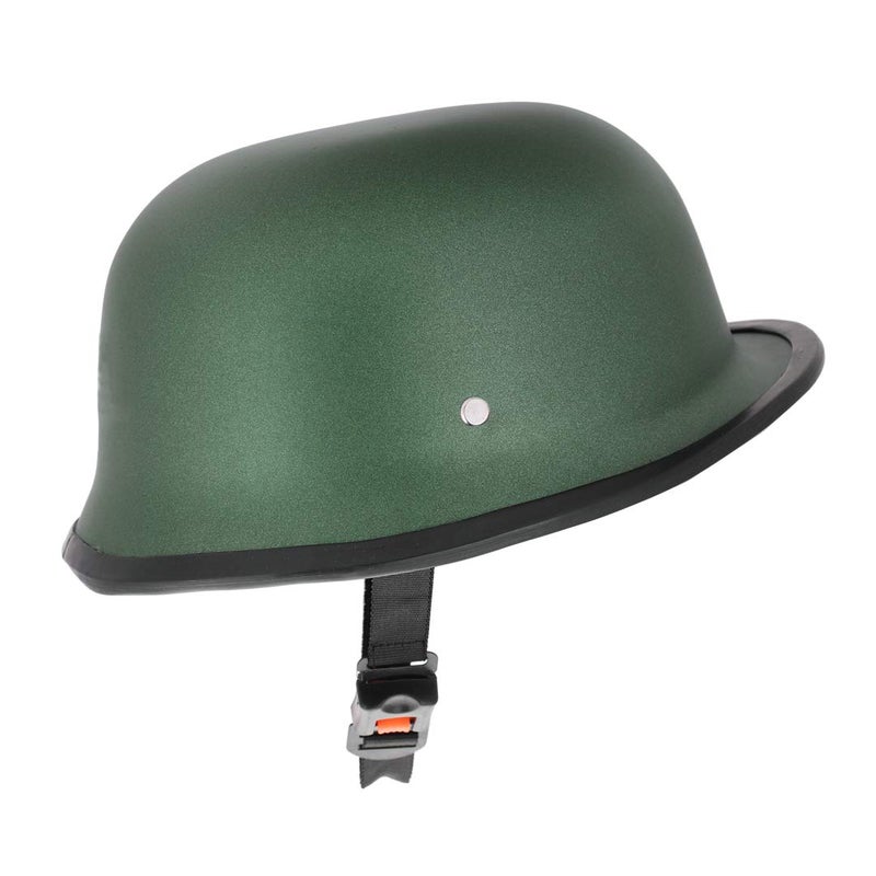 Sage Square German Retro Styled World War Inspire Half Helmet for Royal Enfield (Extra Large, Green Matte) (Non-Motorized) - Image 1