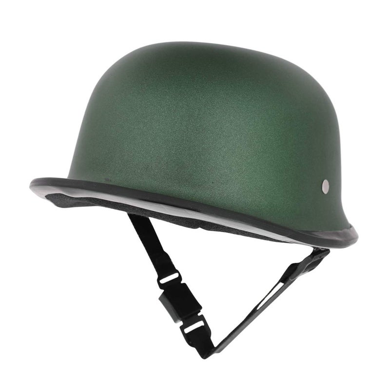 Sage Square German Retro Styled World War Inspire Half Helmet for Royal Enfield (Extra Large, Green Matte) (Non-Motorized) - Image 4