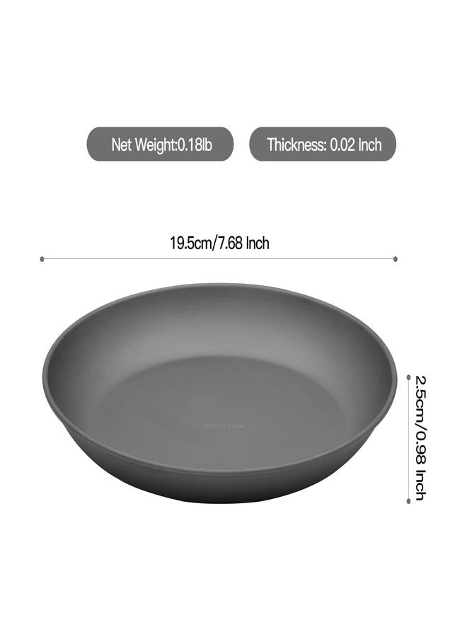MAX COOK MAXCOOK Pure Titanium Camping Plate, 7.68 Inch Ultralight Durable Titanium Dish Plate Cookware, Outdoor Backpacking plate for Camping Hiking Kitchen (19.5 cm) - Image 2