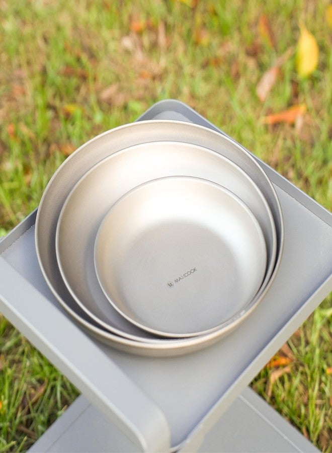 MAX COOK MAXCOOK Pure Titanium Camping Plate, 7.68 Inch Ultralight Durable Titanium Dish Plate Cookware, Outdoor Backpacking plate for Camping Hiking Kitchen (19.5 cm) - Image 5