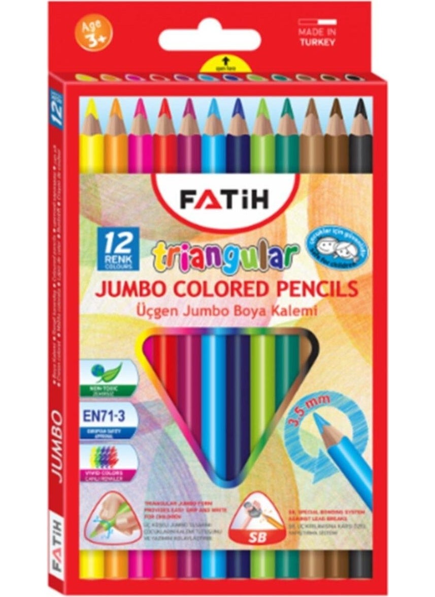 Fatih Jumbo Triangle Crayons 12 PIECES 