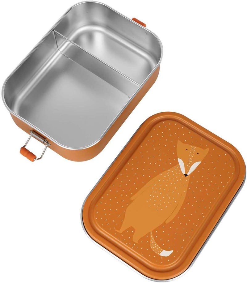 Trixie Large Stainless Steel Lunch Box with Mr. Fox Design - Orange - Image 5