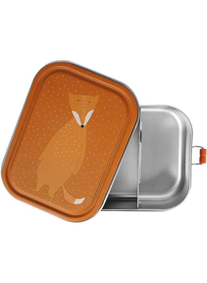 Trixie Large Stainless Steel Lunch Box with Mr. Fox Design - Orange - Image 2