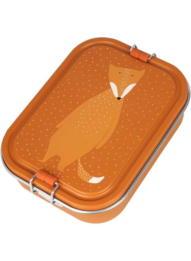 Trixie Large Stainless Steel Lunch Box with Mr. Fox Design - Orange - Image 1