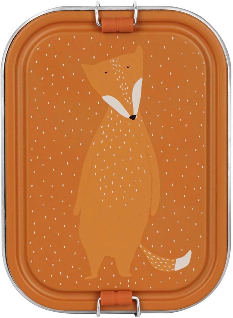 Trixie Large Stainless Steel Lunch Box with Mr. Fox Design - Orange - Image 3