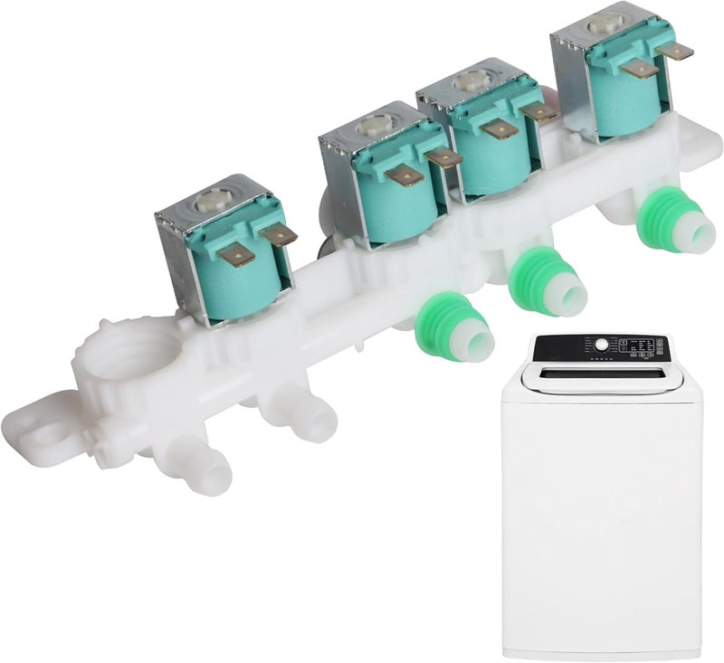 Riyhch 5304511334 Washer Water Inlet Valve Fit for Frigidaire FFTW4120S FFTW4120SW FFTW4120SW0 FFTW4120SW1 Washing Machine Replacement Parts 5304536938 33090115 5304536496 5304526580 - Image 1