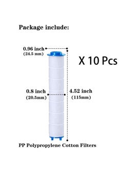 Free Air Set of 10 PP Cotton Filter, High Pressure Handheld Shower Head PP Cotton Filter Cartridge (Built-in Calcium Sulfite Balls)  - Image 3