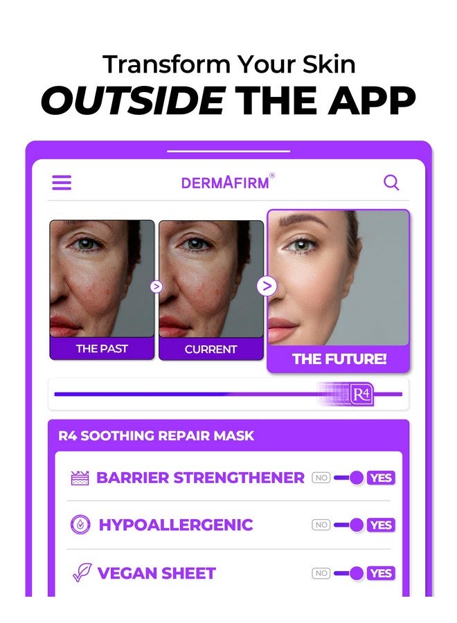 Dermafirm Soothing Repair Face Mask Sheets R4 Hydrating Essence Leaveon Korean Facial Mask With Eucalyptus Peptide And Collagen Gentle On All Skin Types No Animal Trials No Paraben (5 Ea 1 Oz) - Image 2