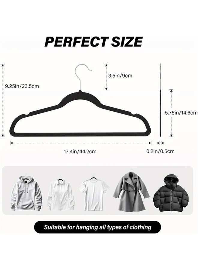 30 Pack Black Velvet Hangers 360 Degree Swivel Hook Non Slip Heavy Duty Hanger Set With Shoulder Notches For Coat Pants And Dress - Image 4