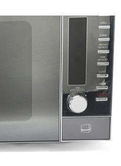 Home Microwave 25L 1400W With Grill Power: 220-240V/50Hz. Microwave power output: 900 watts. Microwave power: 1400 watts. Grill power: 1000 watts. Capacity: 25 liters. Works grill function. It is characterized by speed . Combines many functions. Contains an automatic cooking menu. It is characterized by the presence of an end of cooking signal. There is a timer to set the time and an indicator at the end of cooking. Accessories: Microwave window – circular cylinder – hub – control panel – router guide – glass tray – grill heater – metal shelf. The device has 2 cooking stages. It has a heat-insulating handle for easy use.  - Image 2