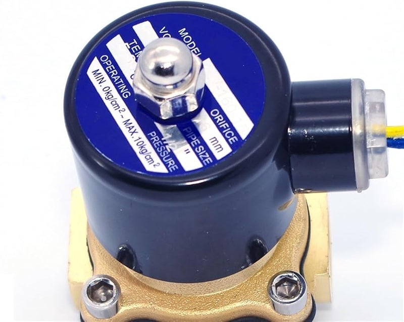 صمام الملف اللولبي النحاسي 3/8 بوصة BSP 24 فولت تيار متردد للماء والزيت والغاز مع سدادة EPDM - Image 5