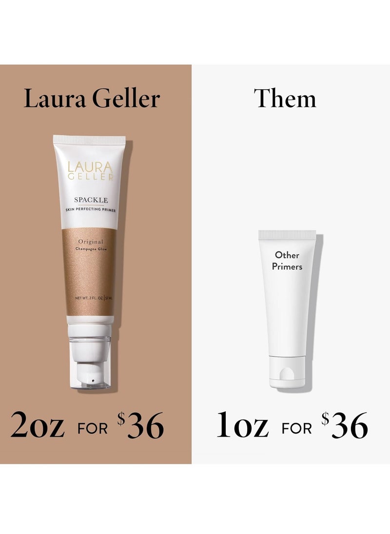 LAURA GELLER NEW YORK LAURA GELLER NEW YORK Spackle Primer - Champagne Glow - Super-Size 2 Fl Oz - Hyaluronic Acid Makeup Primer for Mature Skin  - Image 3