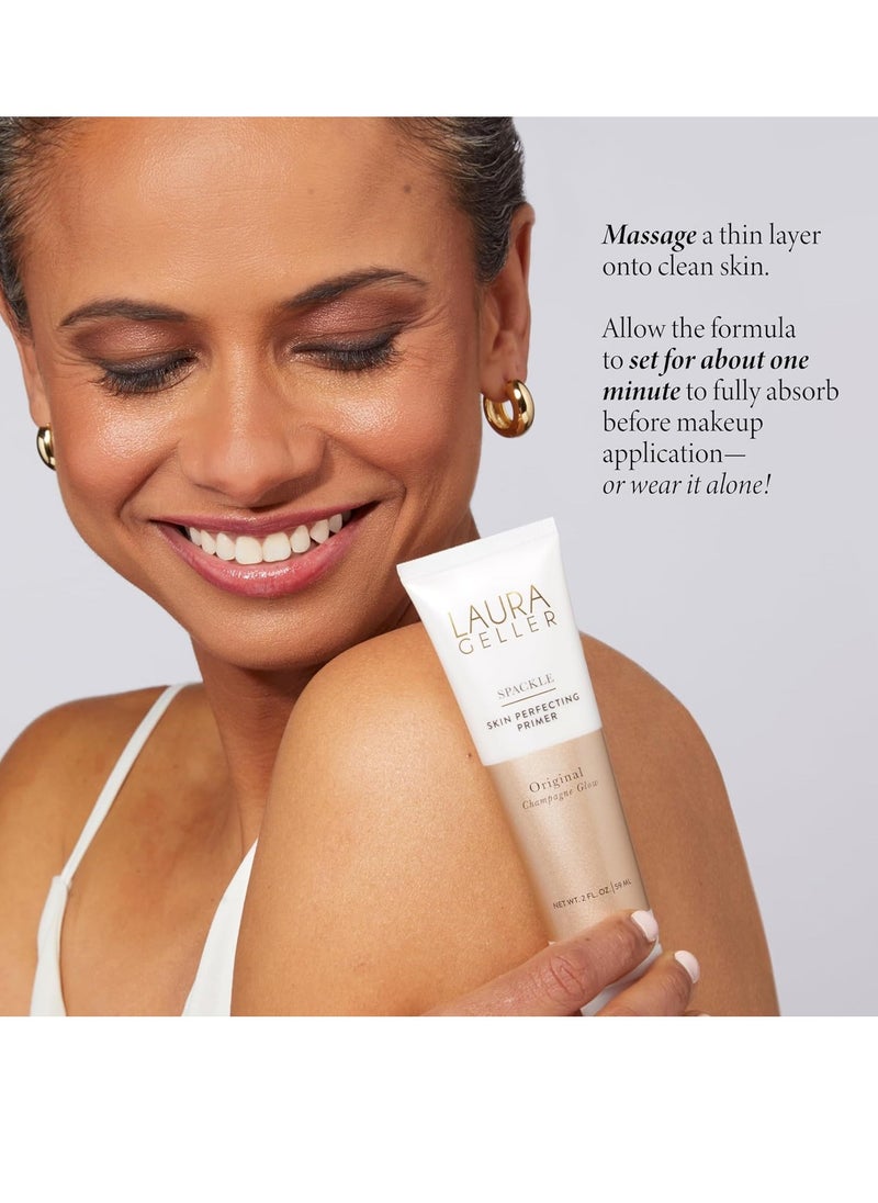 LAURA GELLER NEW YORK LAURA GELLER NEW YORK Spackle Primer - Champagne Glow - Super-Size 2 Fl Oz - Hyaluronic Acid Makeup Primer for Mature Skin  - Image 4