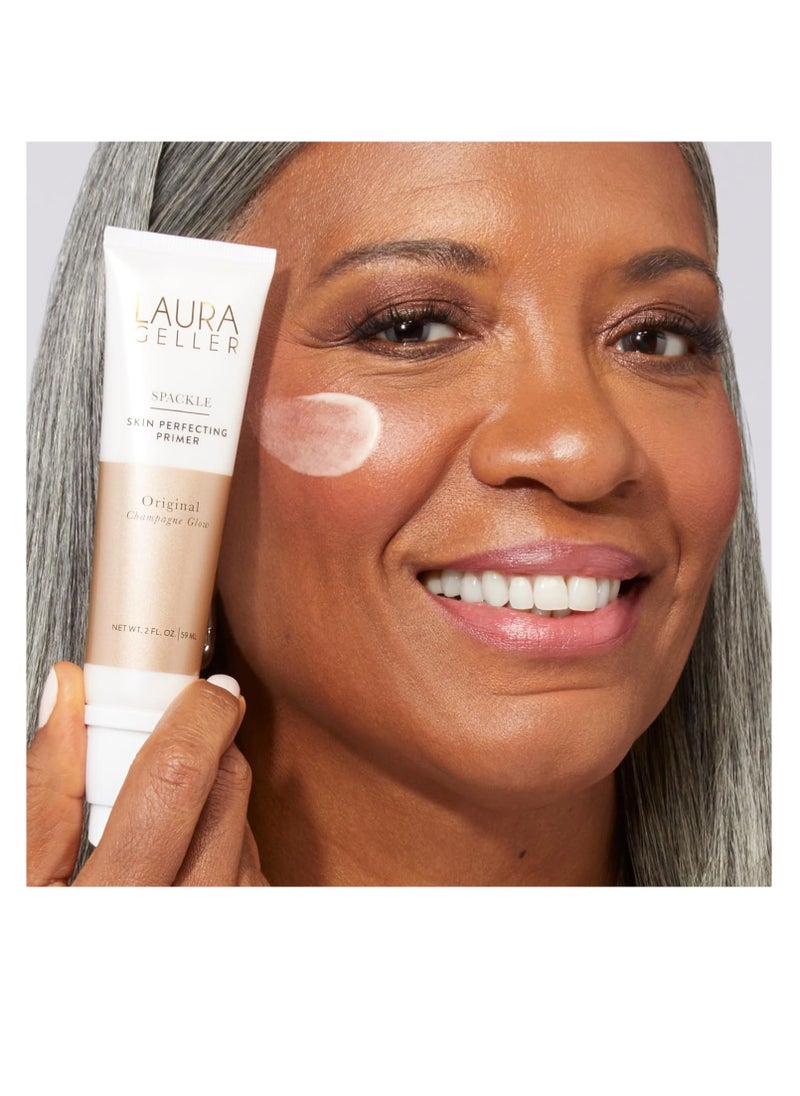 LAURA GELLER NEW YORK LAURA GELLER NEW YORK Spackle Primer - Champagne Glow - Super-Size 2 Fl Oz - Hyaluronic Acid Makeup Primer for Mature Skin  - Image 5