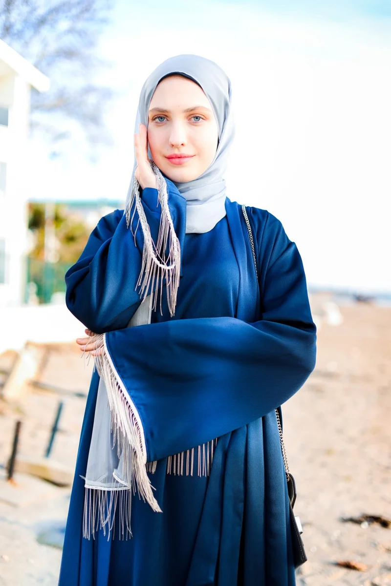 Harika Wear Harika Crepe Satin Three Piece Blue Suit