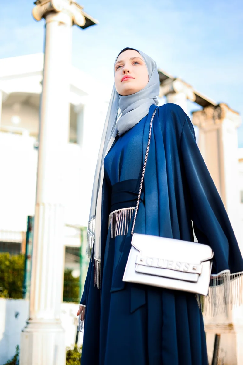 Harika Wear Harika Crepe Satin Three Piece Blue Suit