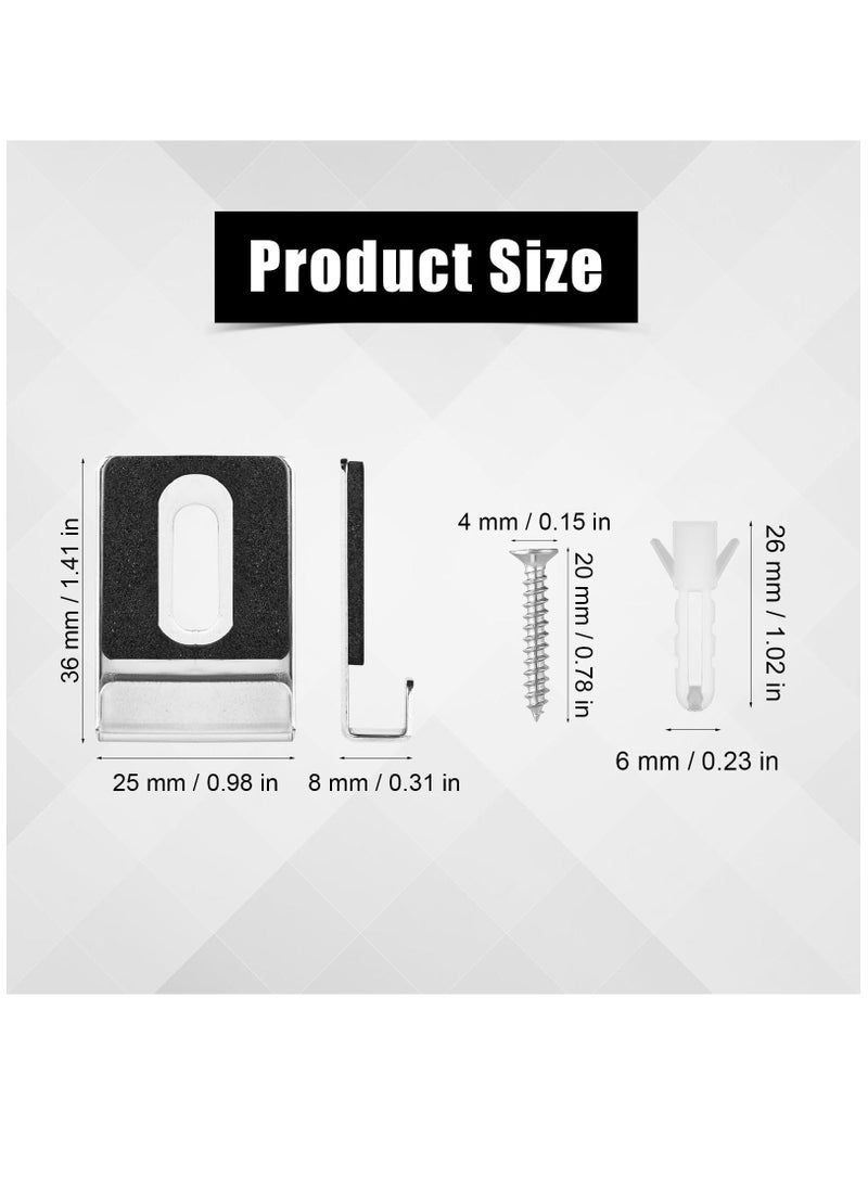 Generic - 8pcs Metal Mirror Holder Kit, Mirror Clips with Screws Rubber Pads Mirror Hooks Heavy Duty Mirror Hanger Hardware for Frameless Mounting Wall Tile Billboard Display, Silver - Image 1