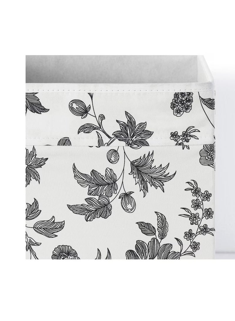 Floral pattern box black/white 33x38x33 cm - Image 3