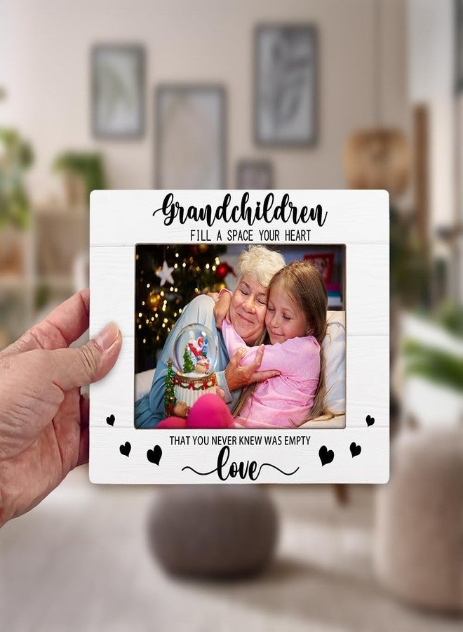 KLYTINK Grandparents Picture Frame, Grandchildren Picture Frame, Newborn Baby Gift for Grandma Grandpa, Birthday Gifts, Grandchildren Fill Your Heart with Love, Home Office Bedroom Desk Decor, 4x6Inch Photo (White-Grandchildren) - Image 4