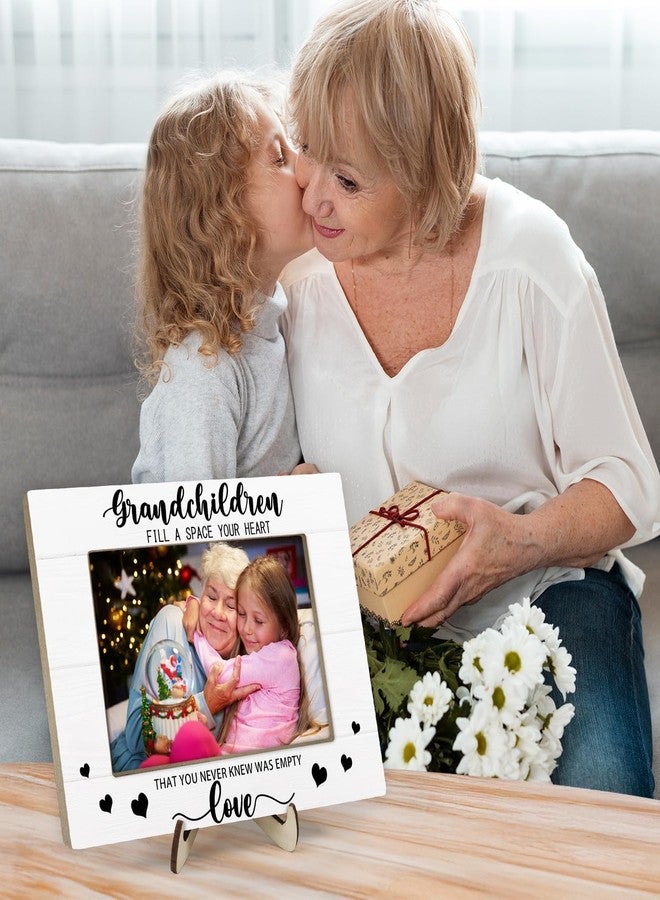 KLYTINK Grandparents Picture Frame, Grandchildren Picture Frame, Newborn Baby Gift for Grandma Grandpa, Birthday Gifts, Grandchildren Fill Your Heart with Love, Home Office Bedroom Desk Decor, 4x6Inch Photo (White-Grandchildren) - Image 5