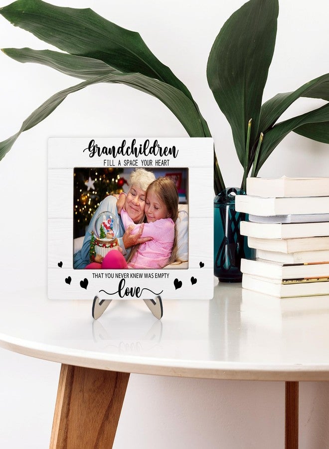 KLYTINK Grandparents Picture Frame, Grandchildren Picture Frame, Newborn Baby Gift for Grandma Grandpa, Birthday Gifts, Grandchildren Fill Your Heart with Love, Home Office Bedroom Desk Decor, 4x6Inch Photo (White-Grandchildren) - Image 3