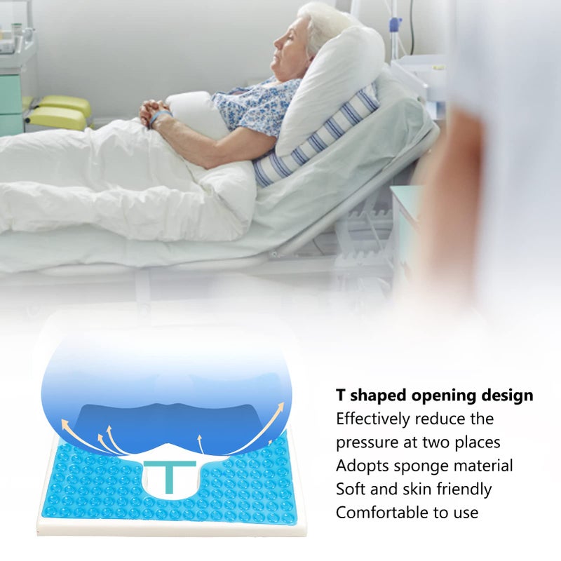 PerGar Anti Bedsore Cushion, Breathe Freely Material, T Shaped Opening Triangular Slope Design Pad,for Bedridden Elderly Tailbone Back Sciatica Pressure Pain Relief Wheelchair Office Chair Seat Cushions - Image 4