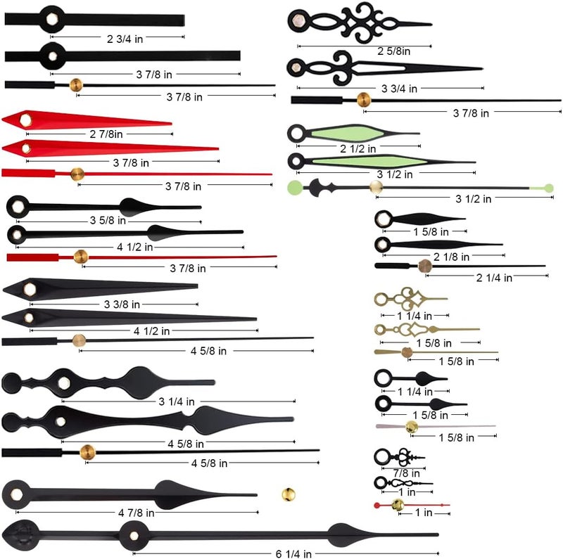 EMOON 9 Pieces Clock Mechanism Replacement Kit with 12 Pack Clock Hands, Silent Sweep Clock Motor Kit Battery Operated for Clock Repair DIY Replacement, Custom Clock - Image 2
