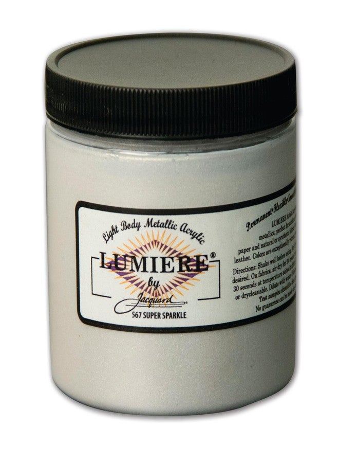 Jacquard Lumiere 8oz Fabric Paint Super Sparkle - Metallic Paint for Fabric Paper Wood Ceramic and Metal - Light-bodied Metallic Acrylic Paint - Lightfast & Vibrant Acrylic Paints - Image 1
