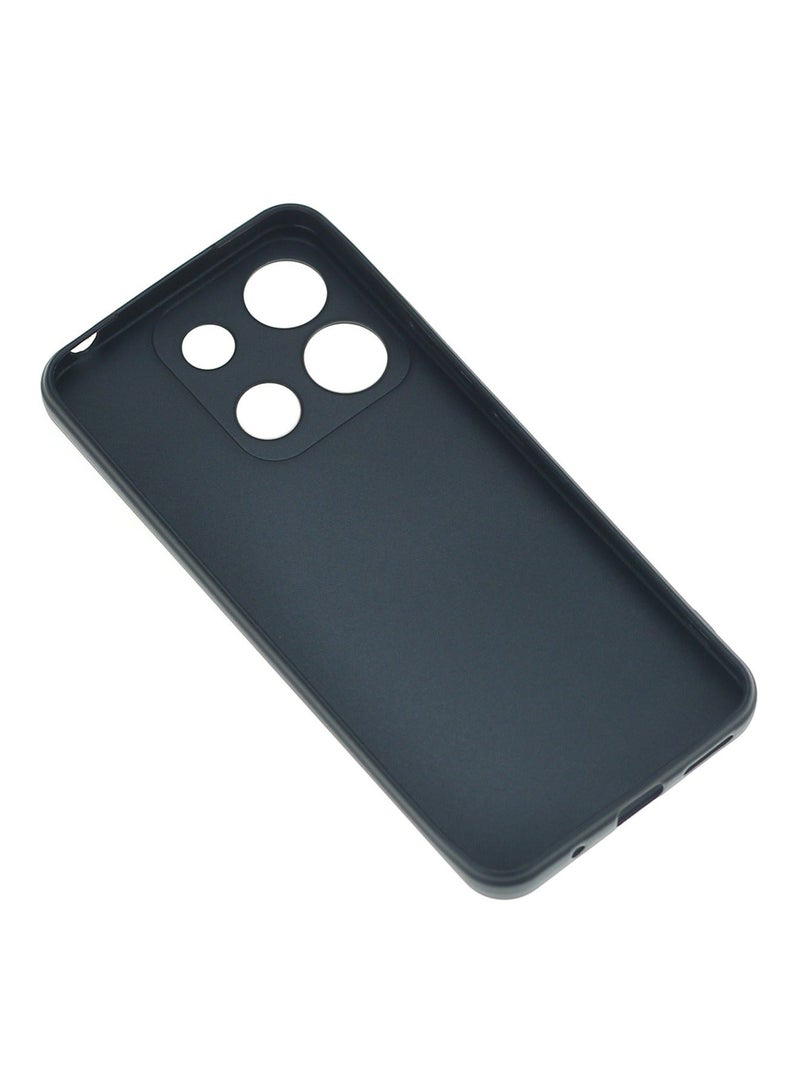 TEAM LUXURY غطاء TPU لهاتف ITEL A60S 4G مع جل سيليكون سائل وحافة مطاطية، غطاء مقاوم للماء ومضاد للسقوط والزيت، غطاء صلب نحيف مضاد للصدمات لحماية ITEL A60S 4G باللون الأسود - Image 5