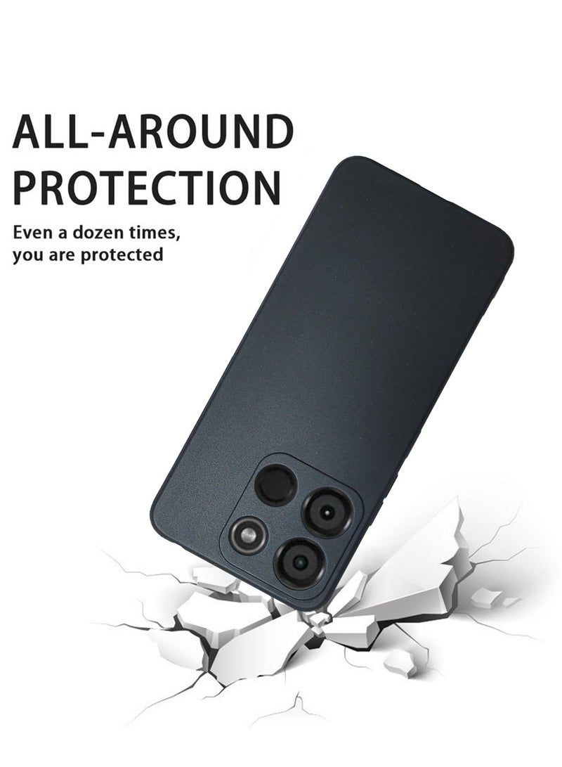 TEAM LUXURY غطاء TPU لهاتف ITEL A60S 4G مع جل سيليكون سائل وحافة مطاطية، غطاء مقاوم للماء ومضاد للسقوط والزيت، غطاء صلب نحيف مضاد للصدمات لحماية ITEL A60S 4G باللون الأسود - Image 2