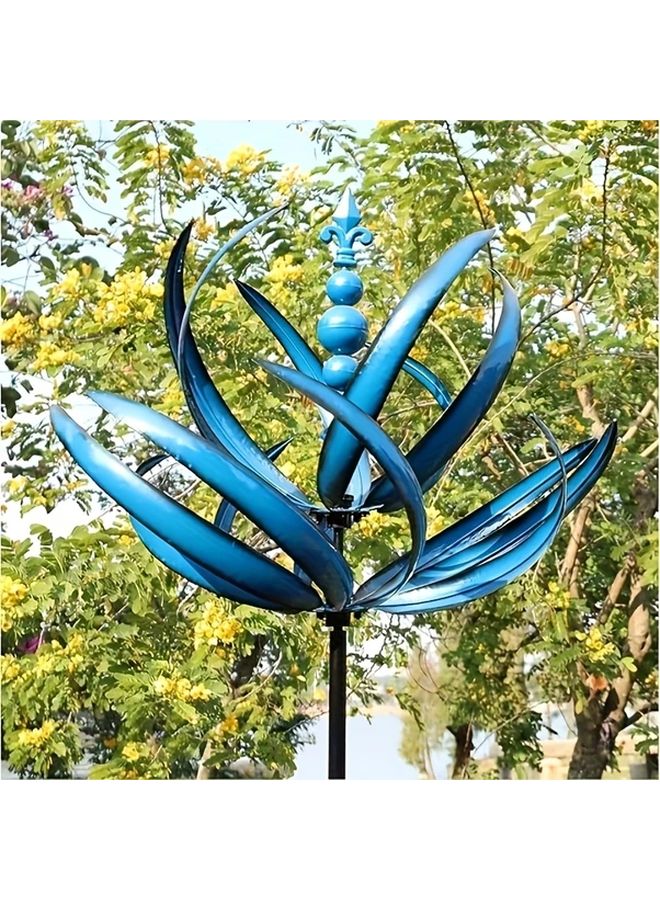 1 2 Piece Outdoor Metal Wind Spinner Windmill For Patio Garden Yard Art Red Blue Rotating No Electricity Hanging Decor Artistic Garden Ornament - Image 3