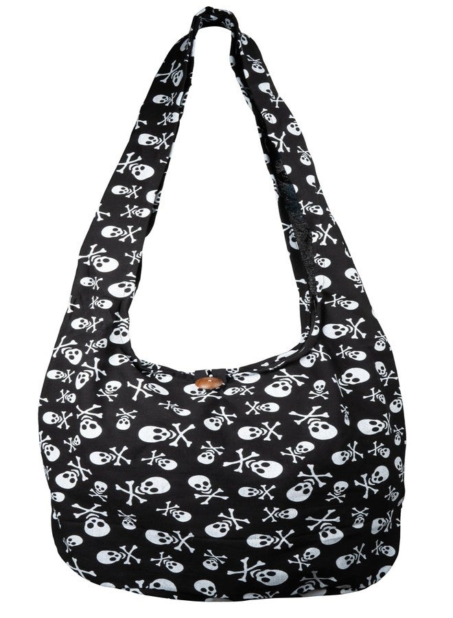 CCcollections Boho Sling Bag for Women, Natural Cotton Washable + Lightweight Hippie Thai Multi-Pocket Unisex Crossbody Shoulder Bag with Animal Prints