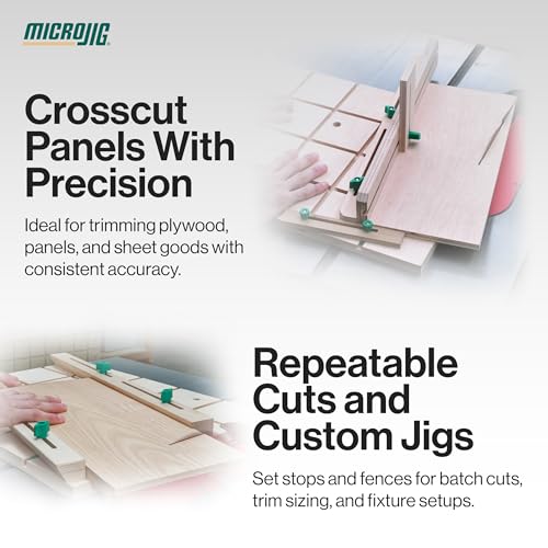 MICROJIG ZEROPLAY 360 Sled Kit with MatchFit Dovetail Hardware, Table Saw Sled for Crosscut Jig Building, Project Plans Included, 9.5" x 0.3125" x 0.78”, DV-360ZP750B1 - Image 4