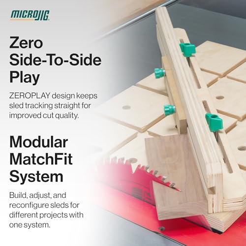 MICROJIG ZEROPLAY 360 Sled Kit with MatchFit Dovetail Hardware, Table Saw Sled for Crosscut Jig Building, Project Plans Included, 9.5" x 0.3125" x 0.78”, DV-360ZP750B1 - Image 5