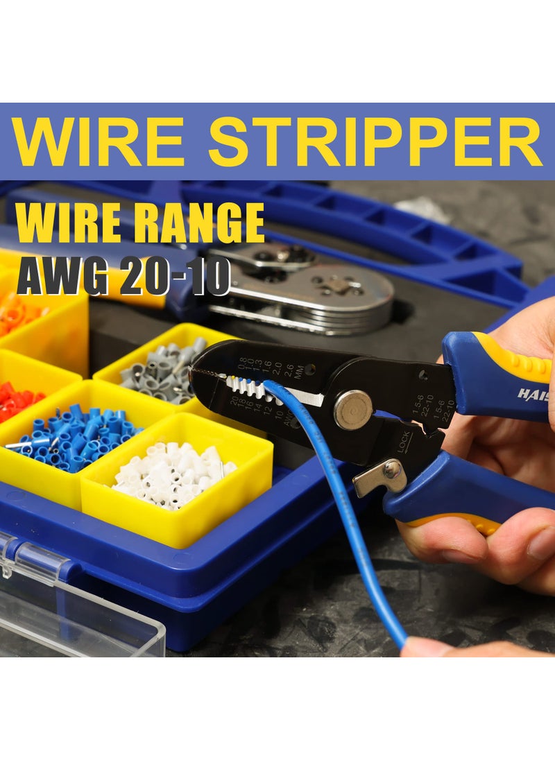 haisstronica haisstronica Ferrule Crimping Tool Kit AWG 23-7 Wire Ferrules Crimper with 2500pcs Wire End Terminals AWG 22-7 and Wire Stripper  - Image 3