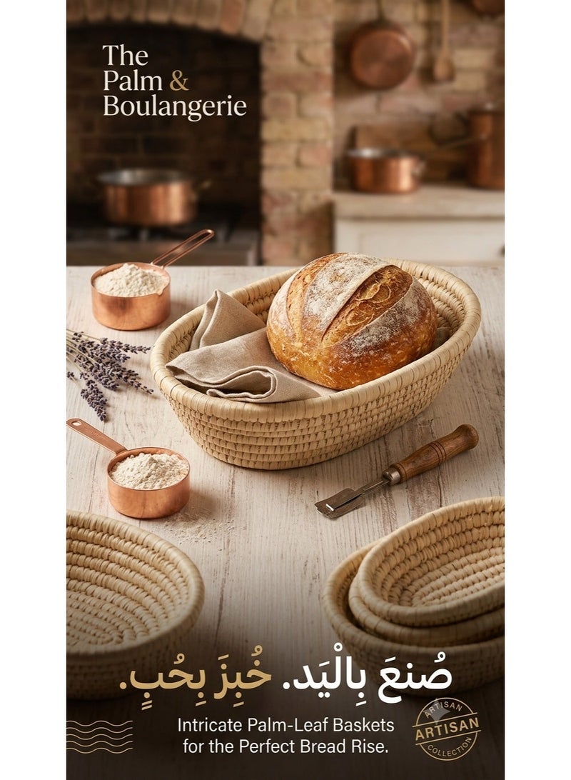 2-Piece 26cm & 28cm Bread Proofing Basket Set | Natural Rattan Banneton Baskets for Sourdough Bread Baking | Round Dough Rising Basket | Artisan Bread Baking Kit - Image 4