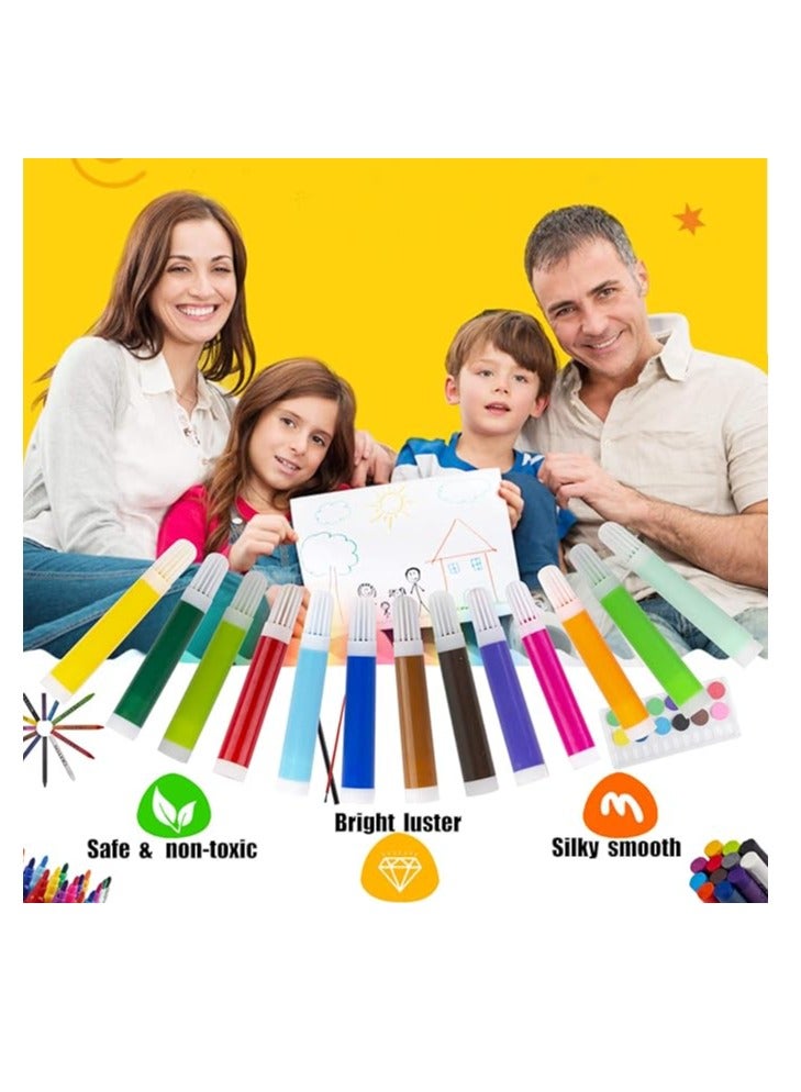 مجموعة تلوين محمولة للاطفال من 86 قطعة للرسم والتلوين، بينك - Image 3