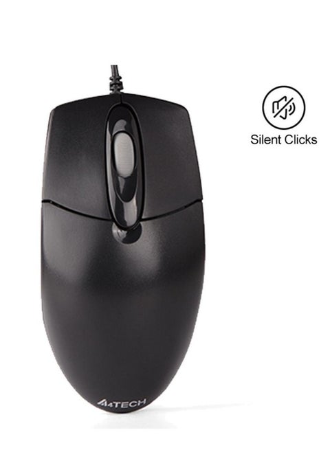 OP-720s USB Silent Optical Office Mouse - 4 Way Wheel Smart Scrolling - 8 Selectable hotkey - 1200DPI - Durable 3 Button Life (5M Click) For PC/MAC | Black