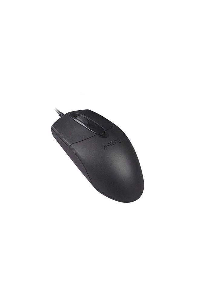 A4TECH - OP-720s USB Silent Optical Office Mouse - 4 Way Wheel Smart Scrolling - 8 Selectable hotkey - 1200DPI - Durable 3 Button Life (5M Click) For PC/MAC | Black - Image 1