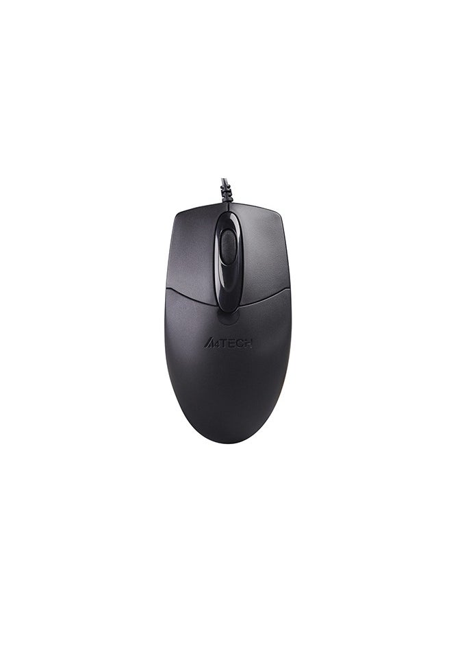A4TECH - OP-720s USB Silent Optical Office Mouse - 4 Way Wheel Smart Scrolling - 8 Selectable hotkey - 1200DPI - Durable 3 Button Life (5M Click) For PC/MAC | Black - Image 1