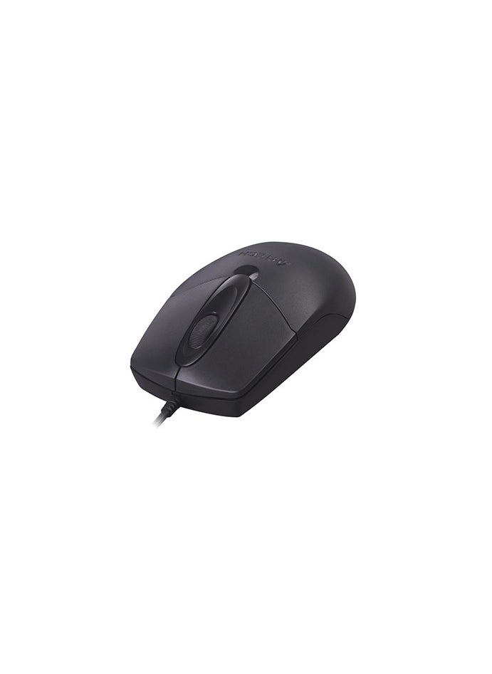 A4TECH - OP-720s USB Silent Optical Office Mouse - 4 Way Wheel Smart Scrolling - 8 Selectable hotkey - 1200DPI - Durable 3 Button Life (5M Click) For PC/MAC | Black - Image 1