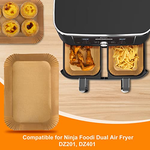 MooManGoo Air Fryer Disposable Liners, Air Fryer Liners Rectangle 8.6x 5.5'', Air fryer Parchment Paper Liners, Accessories Baking Paper (100pcs) - Image 5