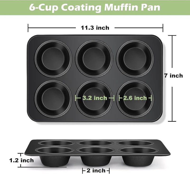 Bake House Nonstick Aluminum 6 Cavity Muffin Tray with 100 Pieces Cupcake Muffin Liner Pack Off 2 - Image 2