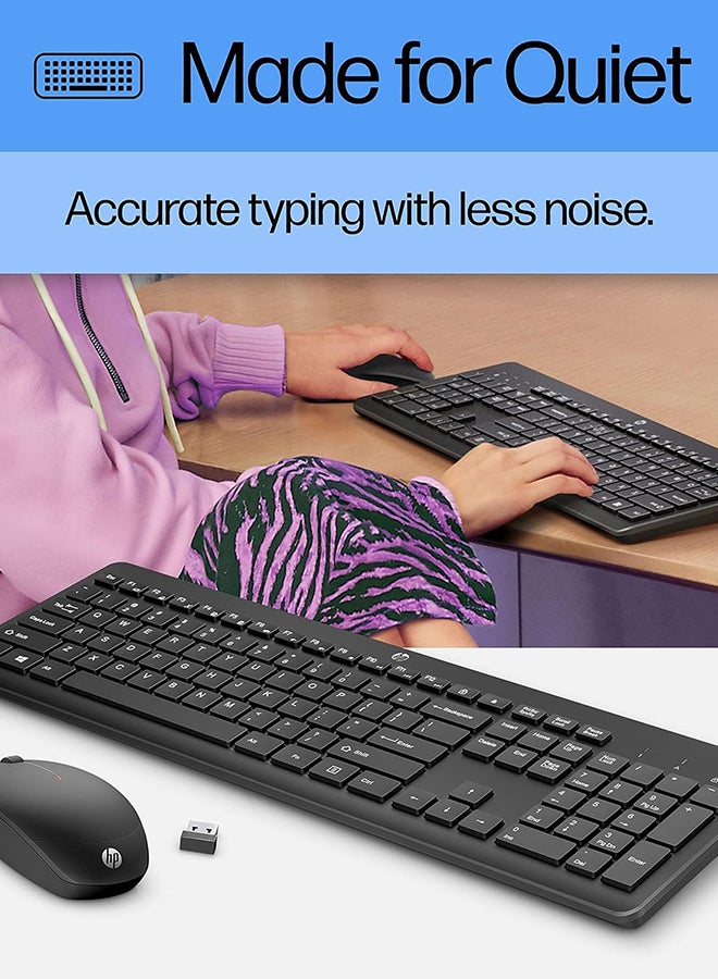 HP 230 Wireless Keyboard and Mouse Combo Set, 1600 Dpi, English, 18H24AA#ABV Black - Image 4