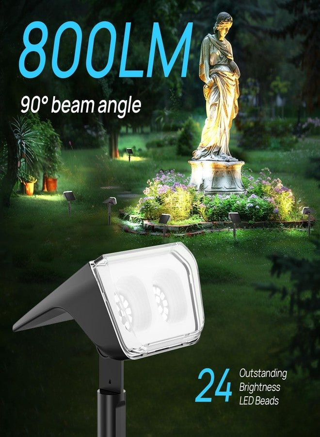 Consciot Solar Spot Lights Outdoor Waterproof, 24 LED Dusk-to-Dawn Solar Spotlight, 2 in 1 Adjustable Wall Lights, Warm White Solar Landscape Spotlights for Garden Yard Wall Walkway, 2 Pack - Image 4
