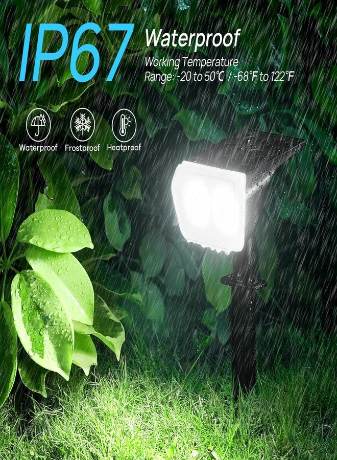 Consciot Solar Spot Lights Outdoor Waterproof, 24 LED Dusk-to-Dawn Solar Spotlight, 2 in 1 Adjustable Wall Lights, Warm White Solar Landscape Spotlights for Garden Yard Wall Walkway, 2 Pack - Image 5