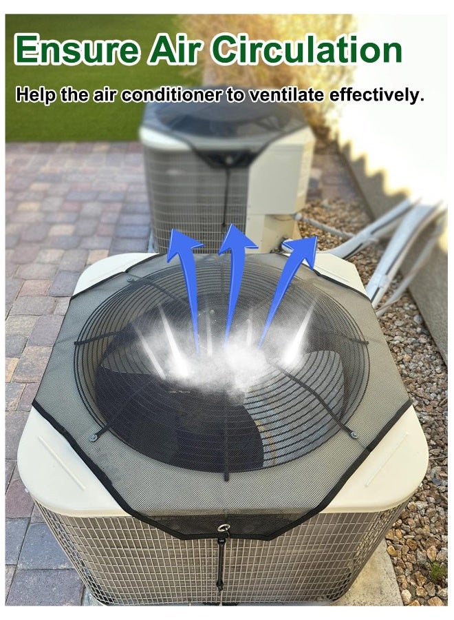 Air Conditioner Cover, Universal Central AC Cover for Outside Unit, Mesh Air Conditioner Covers for Outside Defender, Outdoor Leaf Guard Top AC Cover Defender, All Season Protection (36" x 36")  - Image 3