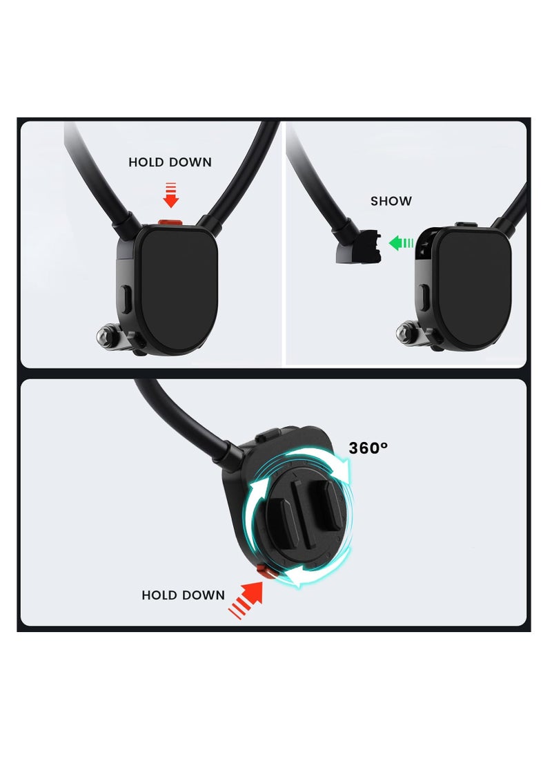 KASTWAVE Magnetic Neck Mount for Phones, with Chest Strap, Extendable Arm Smartphone Magnetic Mount, for iPhone 15/14/13/12Pro Cell Phone Stand Hanging on Neck, Hands Free Phone Holder for Neck  - Image 3